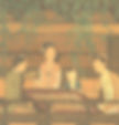 Folding Paper Fan in the Painting "Ladies Fishing and Playing Chess in Lotus Pavilion" by artist Zhou Wenju