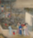 Hanging Palace Lanterns, Hand Hold Lantern, Hanging and Hand Hold Gauze Lanterns in Painting "Zhengyue Hanye Tanmei" By Court Artist Chen Mei