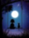 Girl and Cat and Moon in Dreams