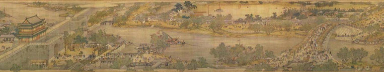 Part of the Genre Painting of the Capital City (Bianjing or Kaifeng) of the Song Dynasty by Artist Zhang Zeduan